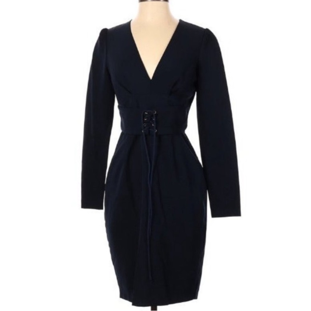 Alexis Admor navy corseted waist size medium